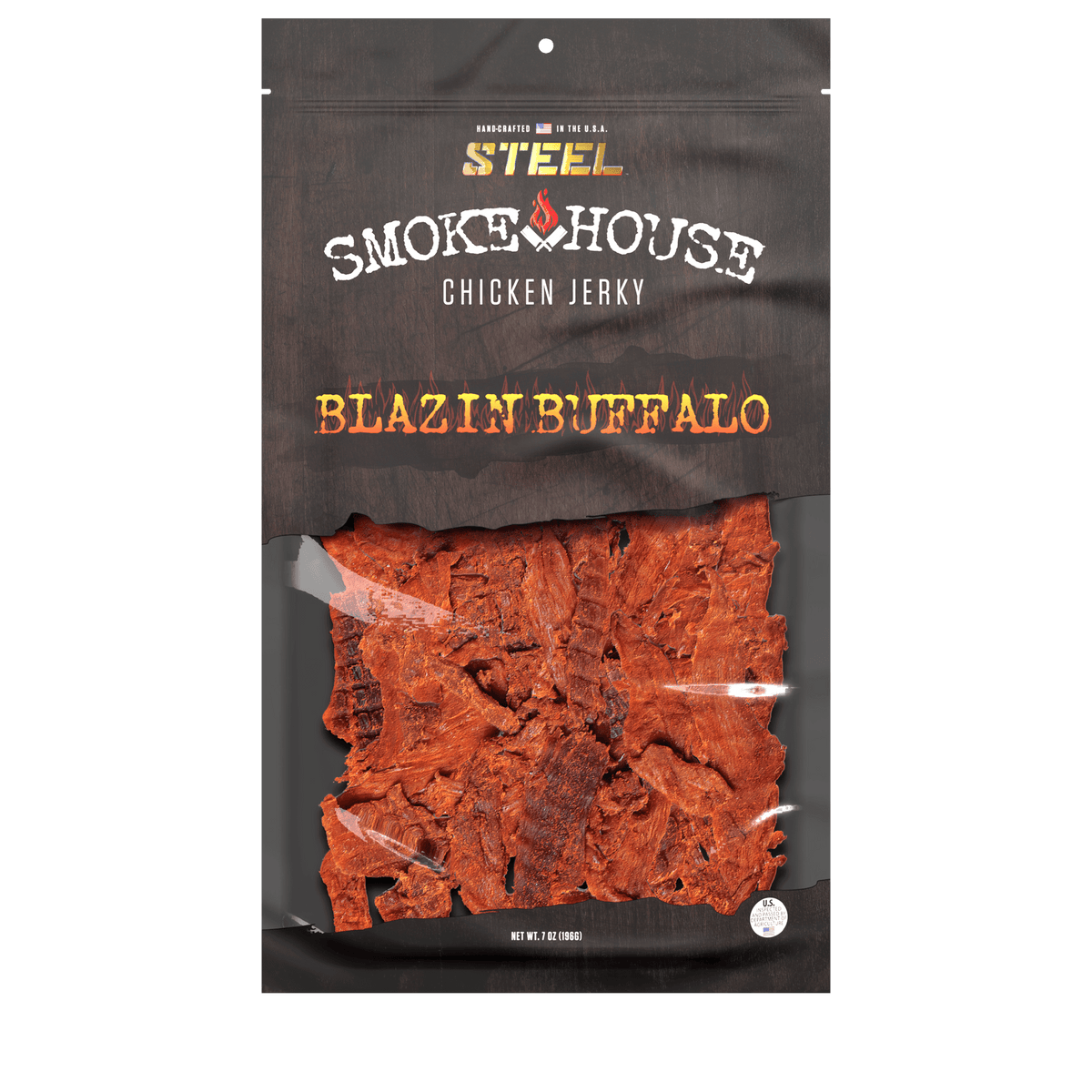 Steel Supplements Jerky 7 oz. Blazin&#39; Buffalo - Gourmet Chicken...