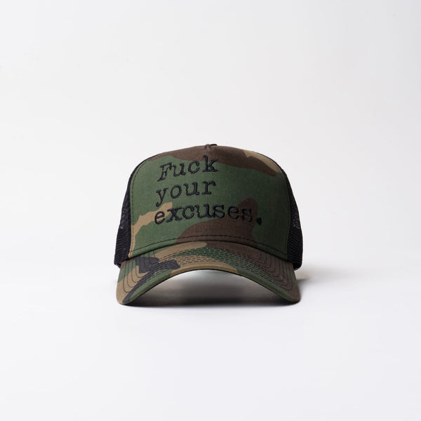 The Steel Supplements Hat Fuck your excuses. Camo Typewriter