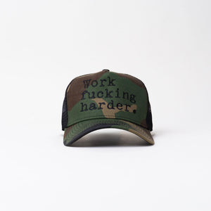 The Steel Supplements Hat Work fucking harder. Camo Typewriter