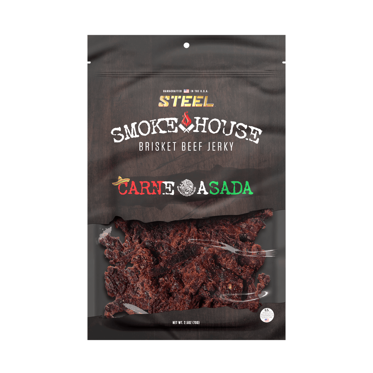 Steel Supplements Jerky 2.5 oz. Carne Asada - Brisket Beef...