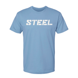 Steel Supplements Apparel S Carolina Blue with White STEEL T-Shirt