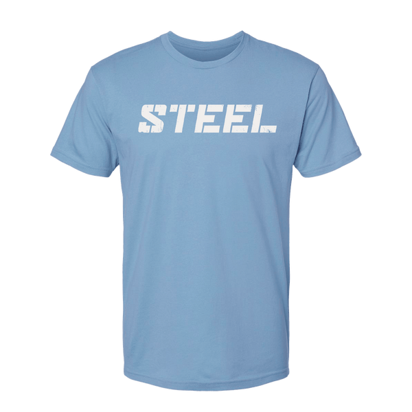 Steel Supplements Apparel S Carolina Blue with White STEEL T-Shirt