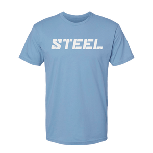 Steel Supplements Apparel S Carolina Blue with White STEEL T-Shirt