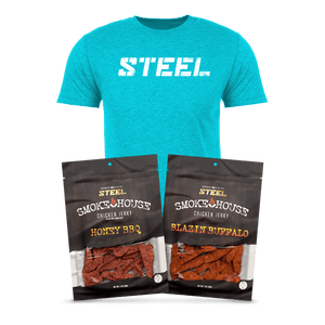 Steel Supplements Bundle Large / Tahiti Teal Chicken Jerky Bundle with T-Shirt