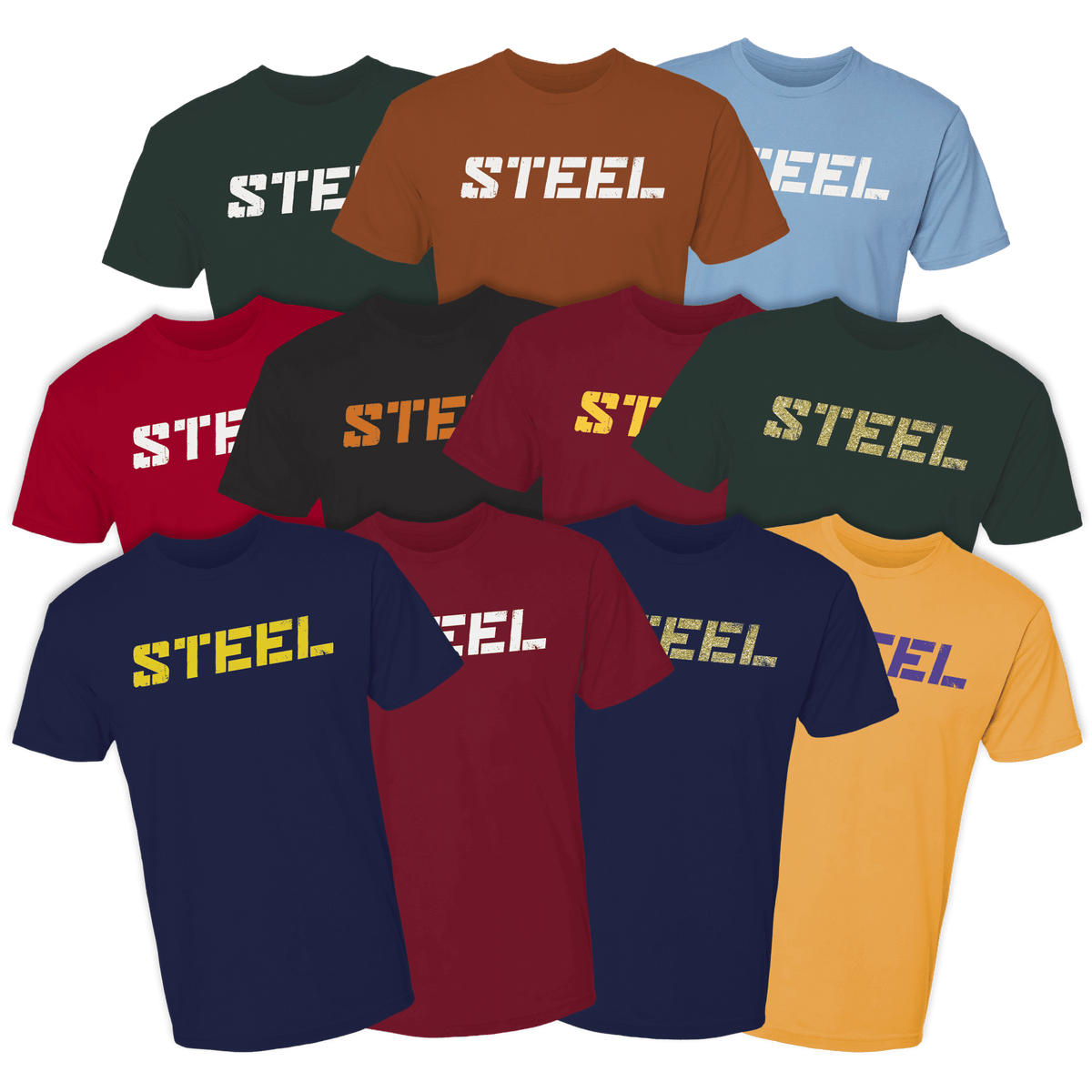 Steel Supplements Apparel Collegiate T-Shirt Series