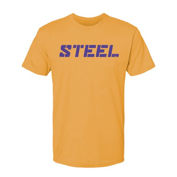 Steel Supplements Apparel Gold with Purple STEEL / S Collegiate T-Shirt Series