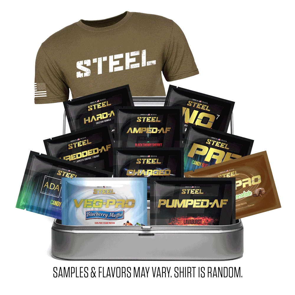 Steel Supplements Promo Bundle Large Free Mystery T-Shirt + Try...