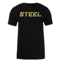 Gold STEEL on Black Performance T-Shirt