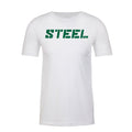 Green STEEL on White Tee