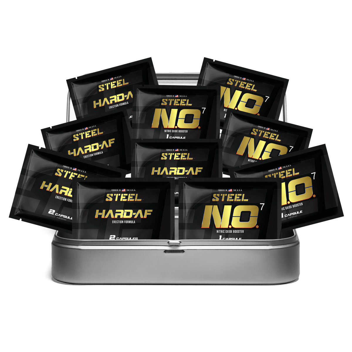 The Steel Supplements Supplement 5 Hard-AF Packets &amp; 5 NO7...