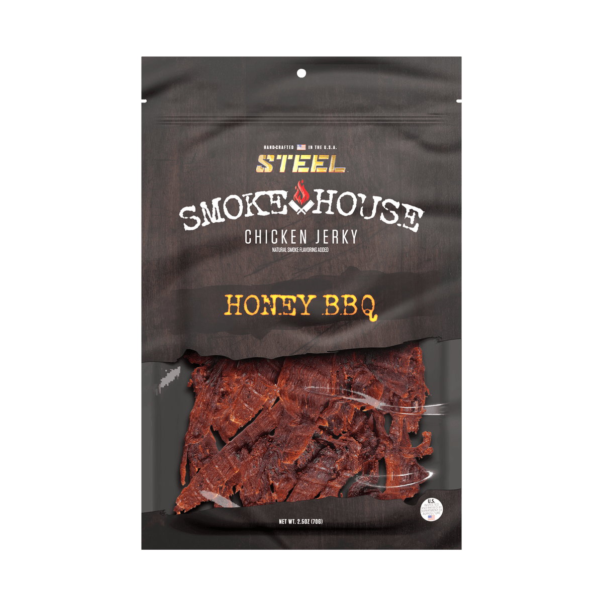 Steel Supplements Jerky 2.5 oz. Honey BBQ - Gourmet Chicken...