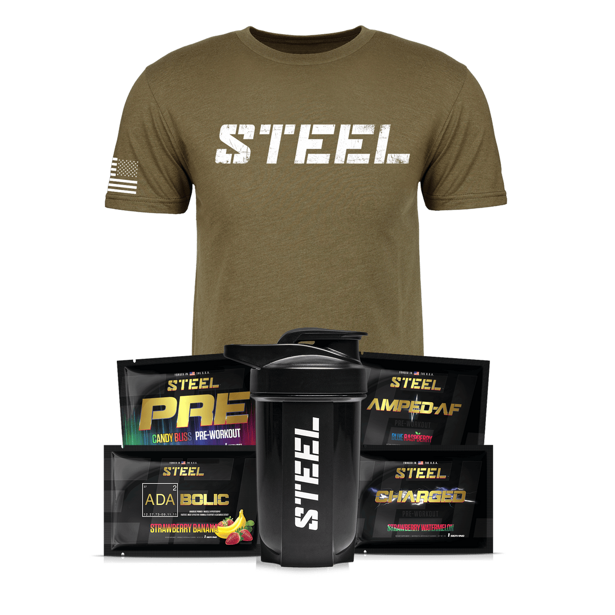 Steel Supplements Bundle XS / Pre-Workout &amp; Energy Many Chat Bundle