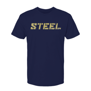 Steel Supplements Apparel S Navy with Gold Steel T-Shirt
