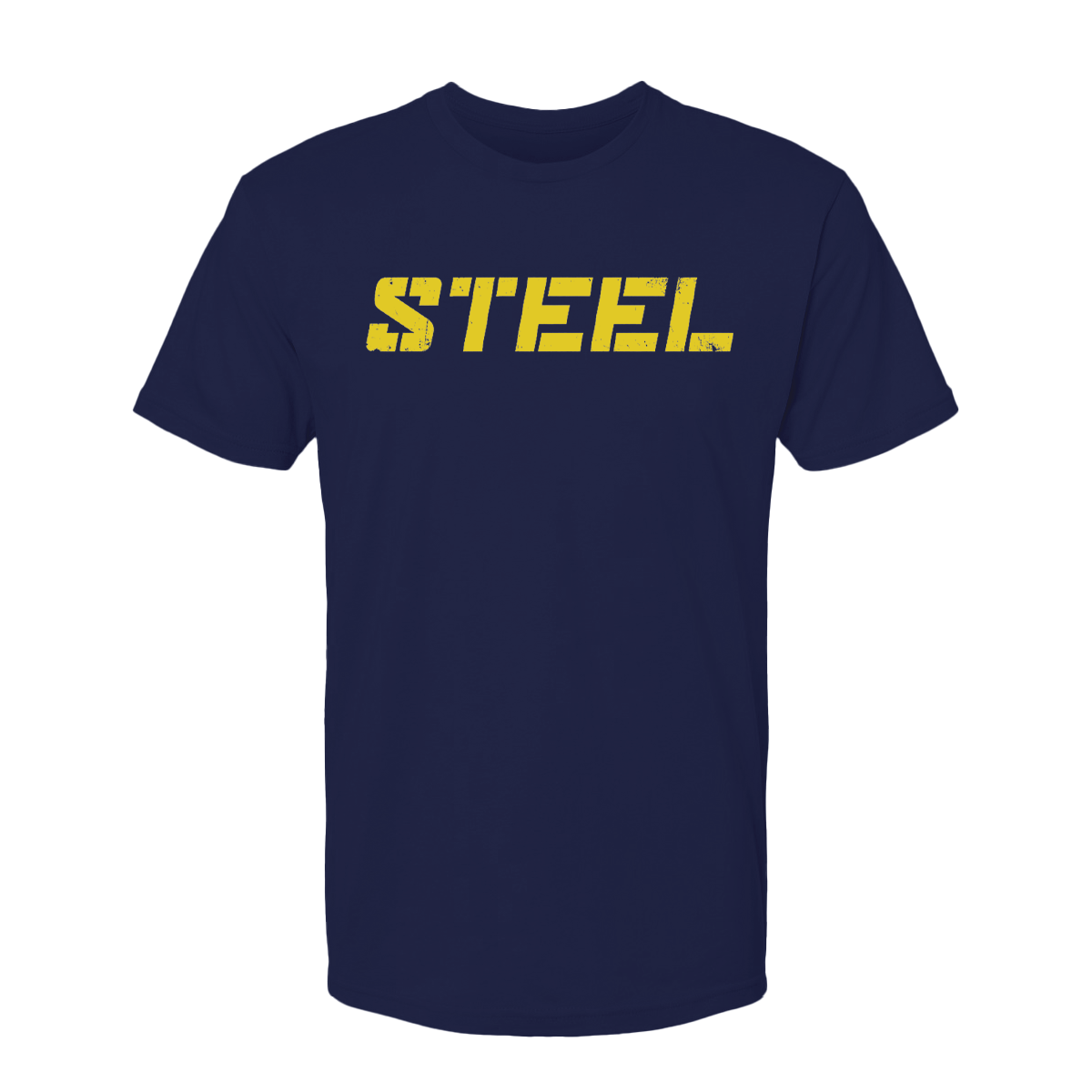 Steel Supplements Apparel S Navy with Yellow Steel T-Shirt