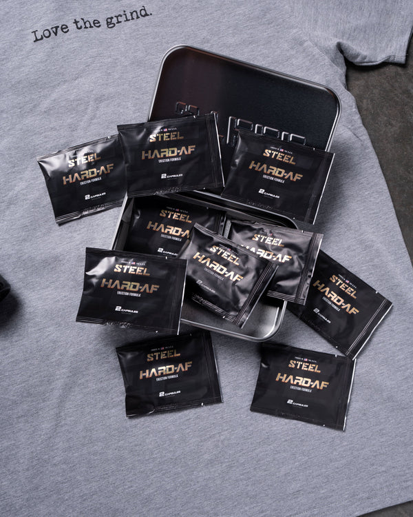 Steel Supplements Promo Bundle NO7 + Hard AF Tin + Shirt