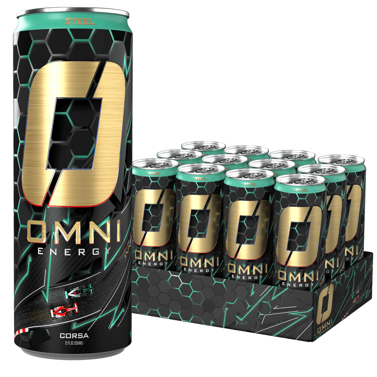 Steel Supplements Supplement Corsa Case of 12 Cans Omni Energy...