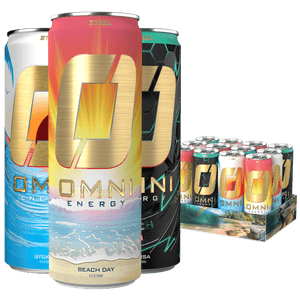 Steel Supplements Supplement Variety Pack Case (Stoked, Beach Day, Corsa) of 12 Cans Omni Energy - Case of 12 Cans