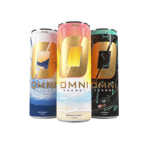 Steel Supplements Supplement Omni Energy Drink Bundle - 1 Can of Each Flavor with T-Shirt