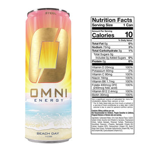 Steel Supplements Supplement Omni Energy Drink Bundle - 1 Can of Each Flavor with T-Shirt