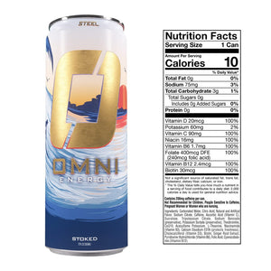 Steel Supplements Supplement Omni Energy Drink Bundle - 1 Can of Each Flavor with T-Shirt