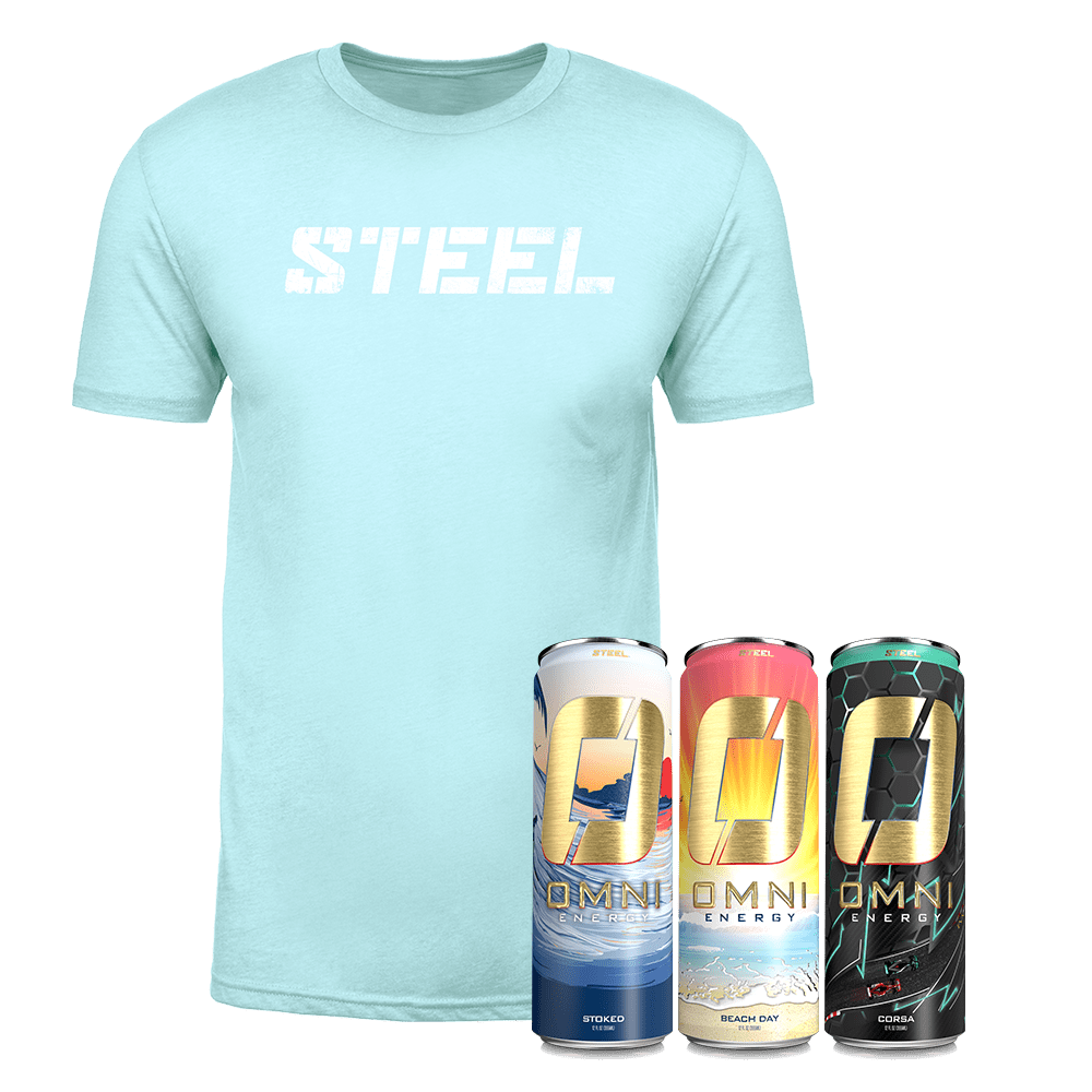 Steel Supplements Supplement Large / Variety Edition 1 Omni Energy Drink Bundle with T-Shirt