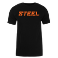 Orange STEEL on Black Performance T-Shirt