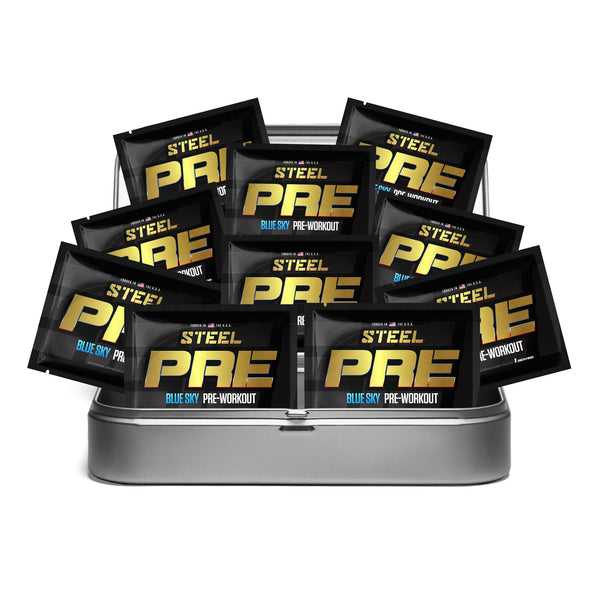 The Steel Supplements Sample Travel Kit (10 Sample Packets) / Blue Sky PRE Sample Packets