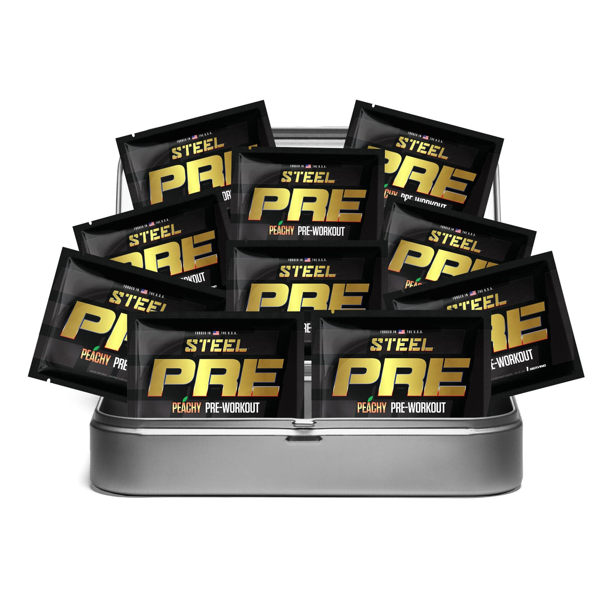 The Steel Supplements Sample Travel Kit (10 Sample Packets) / Peachy PRE Sample Packets