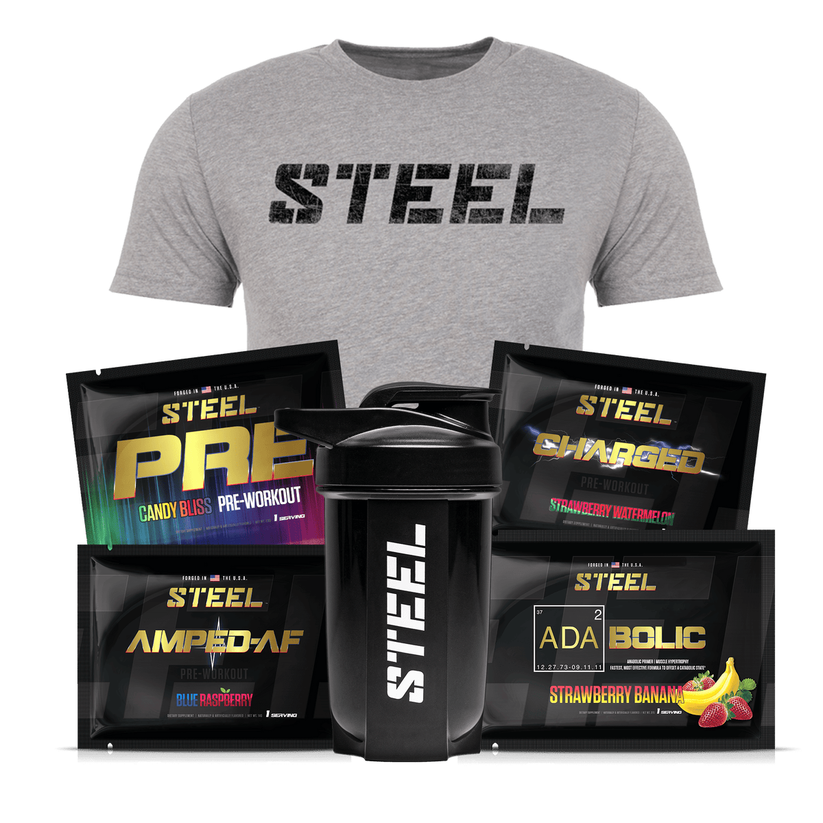 Steel Supplements Bundle Large / Heather Grey Pre-Workout Bundle