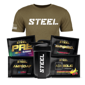 Steel Supplements Bundle Large / Military Green with White Pre-Workout Bundle
