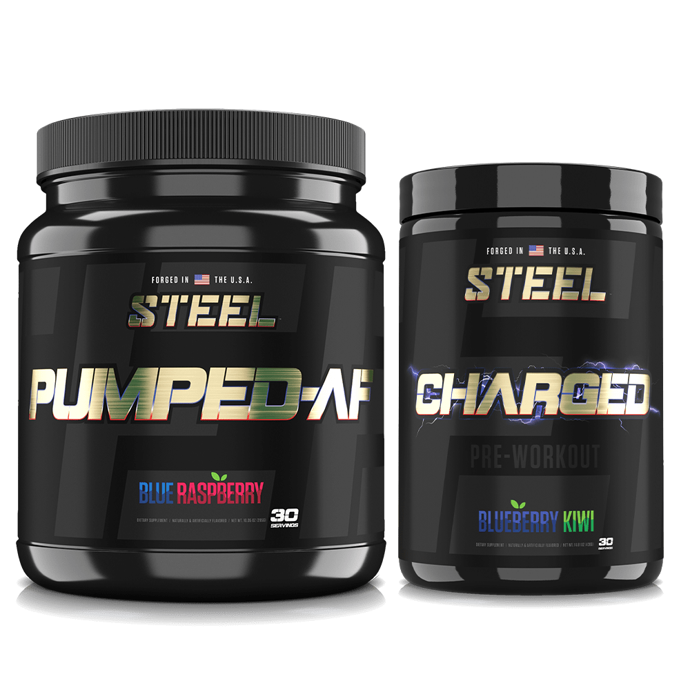 Steel Supplements Stack Blueberry Kiwi / Blue Raspberry PRE-WORKOUT STACK