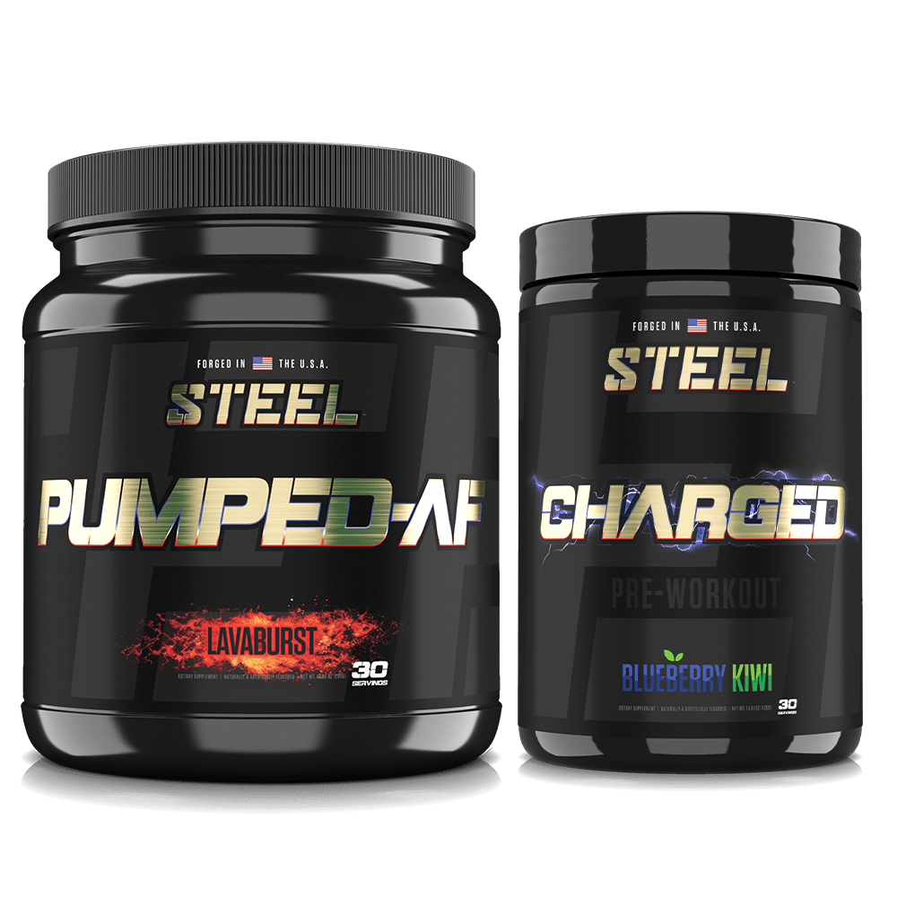 Steel Supplements Stack Blueberry Kiwi / Lavaburst PRE-WORKOUT STACK