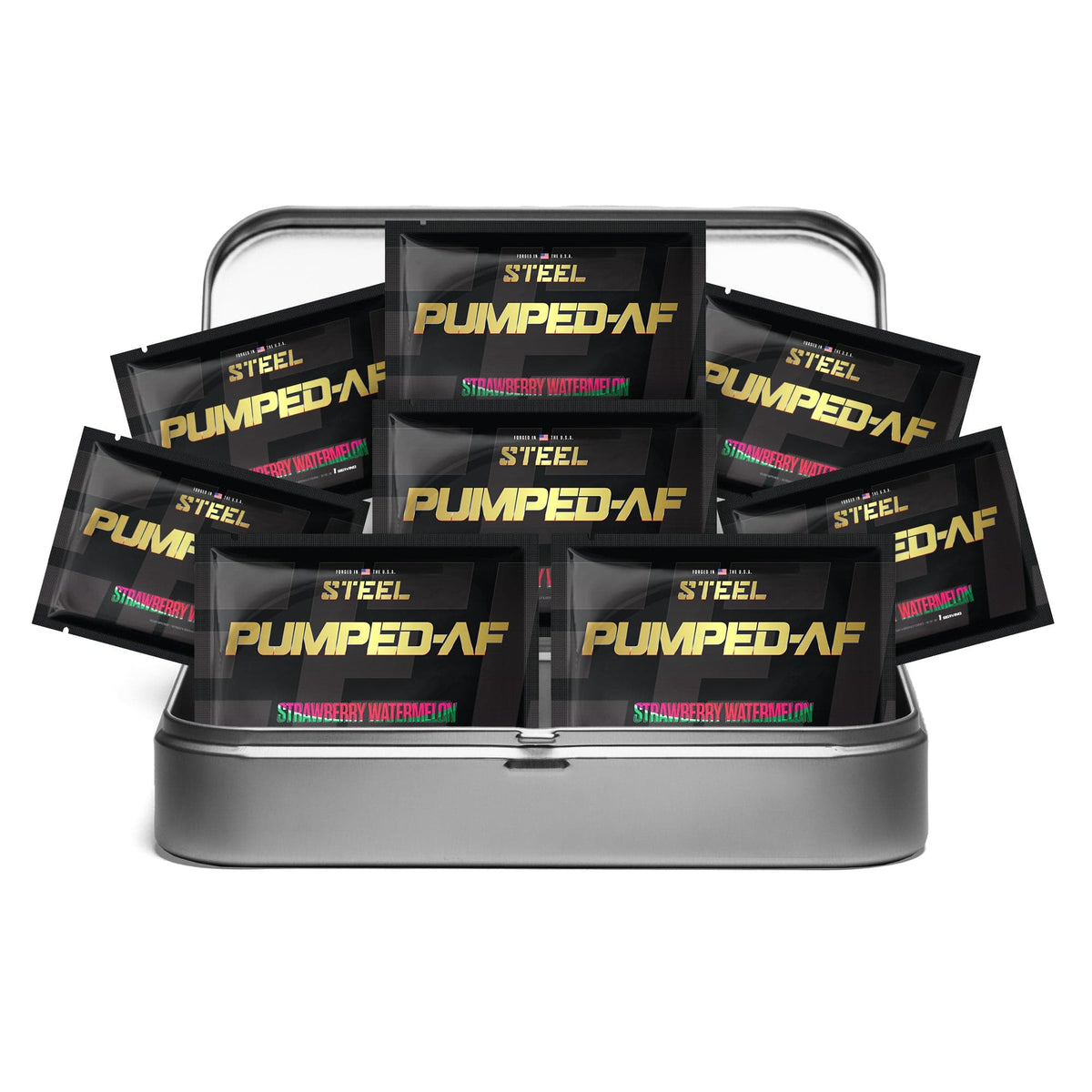 The Steel Supplements Sample Strawberry Watermelon / Travel Kit (10 Sample Packets) PUMPED-AF Sample Packets