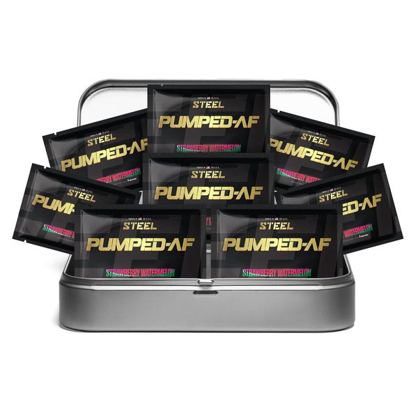 The Steel Supplements Sample Strawberry Watermelon / Travel Kit (10 Sample Packets) PUMPED-AF Sample Packets