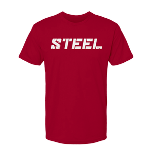 Steel Supplements Apparel S Red with White STEEL T-Shirt