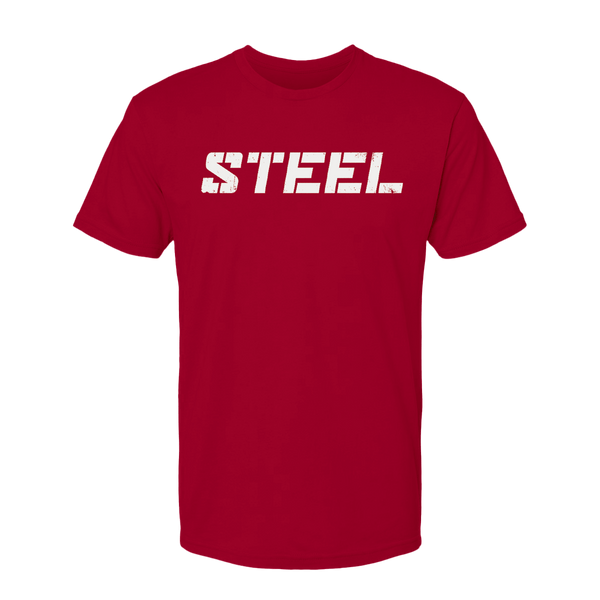 Steel Supplements Apparel S Red with White STEEL T-Shirt