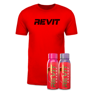Steel Supplements Bundle Black on Red REVIT T-Shirt / L / 2 Revits + T-Shirt Revit Energy Drink Bundle