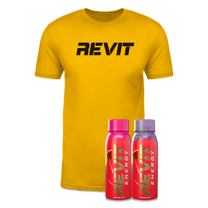 Steel Supplements Bundle Black on Yellow REVIT T-Shirt / L / 2 Revits + T-Shirt Revit Energy Drink Bundle