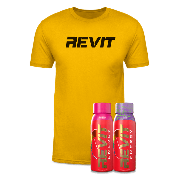 Steel Supplements Bundle Black on Yellow REVIT T-Shirt / L / 2 Revits + T-Shirt Revit Energy Drink Bundle