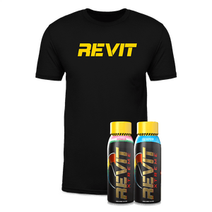 Steel Supplements Bundle Yellow on Black REVIT T-Shirt / L / 2 Revit Xtremes + T-Shirt Revit Energy Drink Bundle
