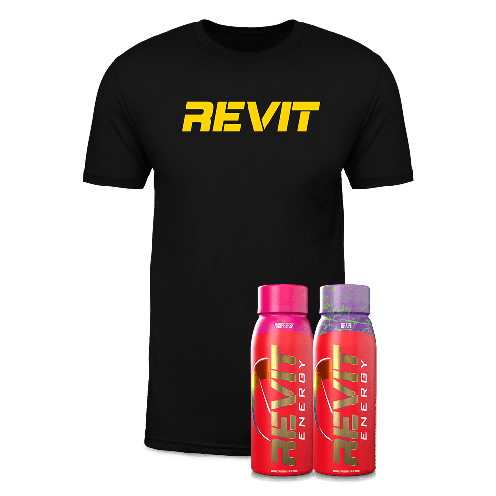 Steel Supplements Bundle Yellow on Black REVIT T-Shirt / L / 2 Revits + T-Shirt Revit Energy Drink Bundle