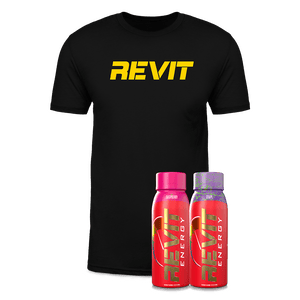 Steel Supplements Bundle Yellow on Black REVIT T-Shirt / L / 2 Revits + T-Shirt Revit Energy Drink Bundle