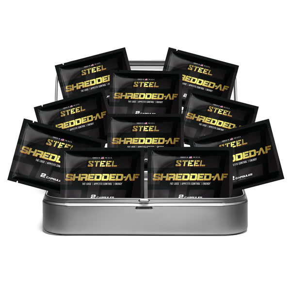 The Steel Supplements Sample Travel Kit (10 Sample Packets) SHREDDED-AF Sample Packets