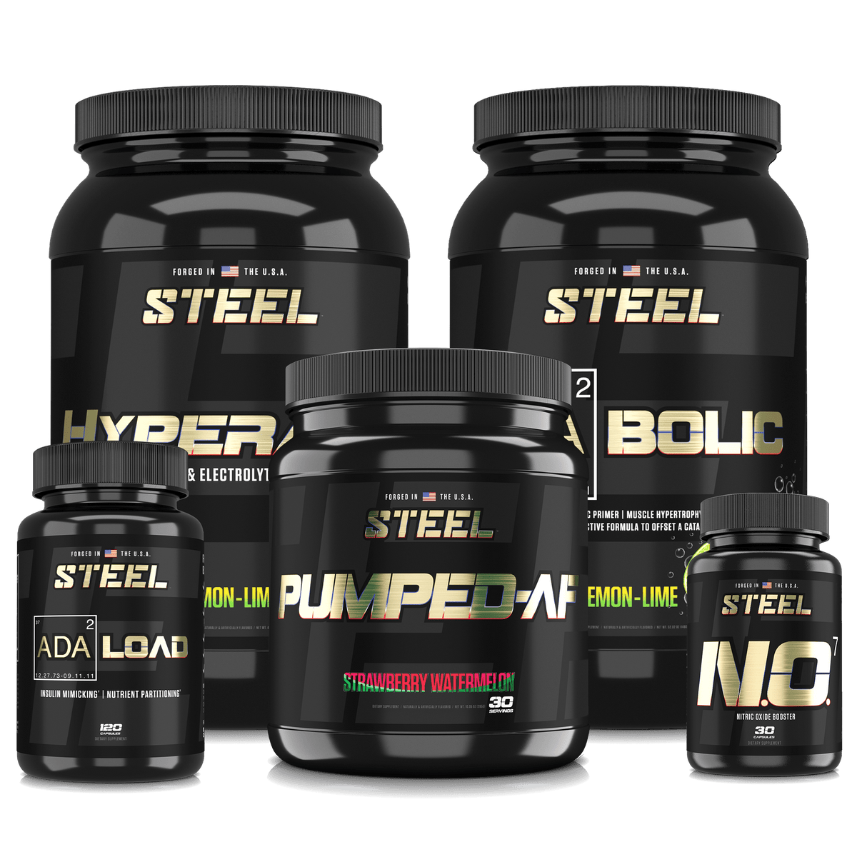 Steel Supplements Stack Lemon Lime / Lemon Lime / Strawberry Watermelon Skin Splitting Stack