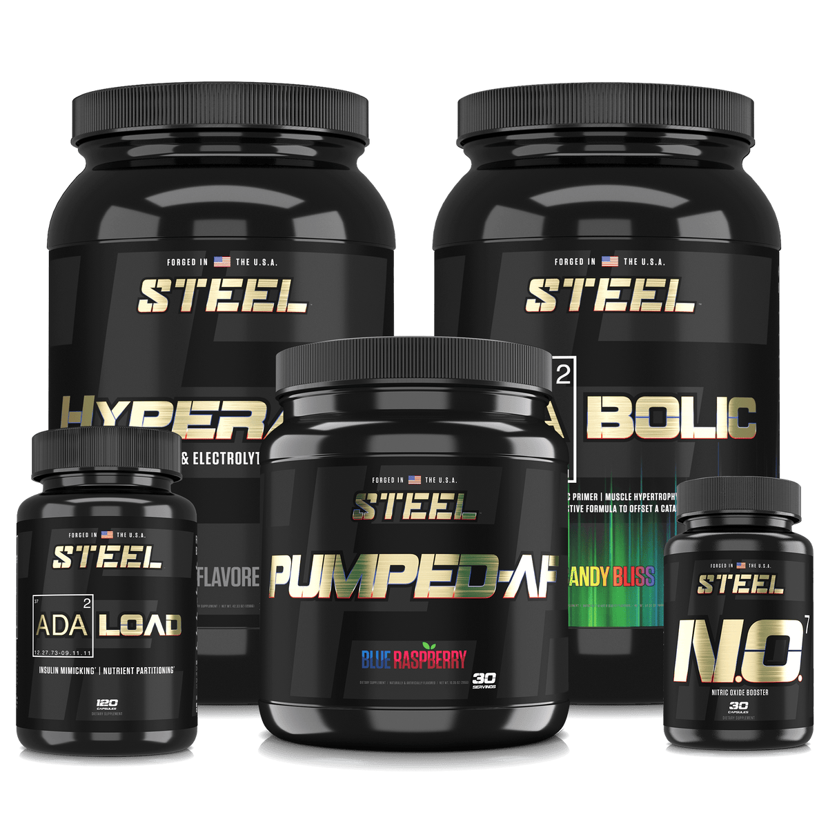 Steel Supplements Stack Unflavored / Candy Bliss / Blue Raspberry Skin Splitting Stack