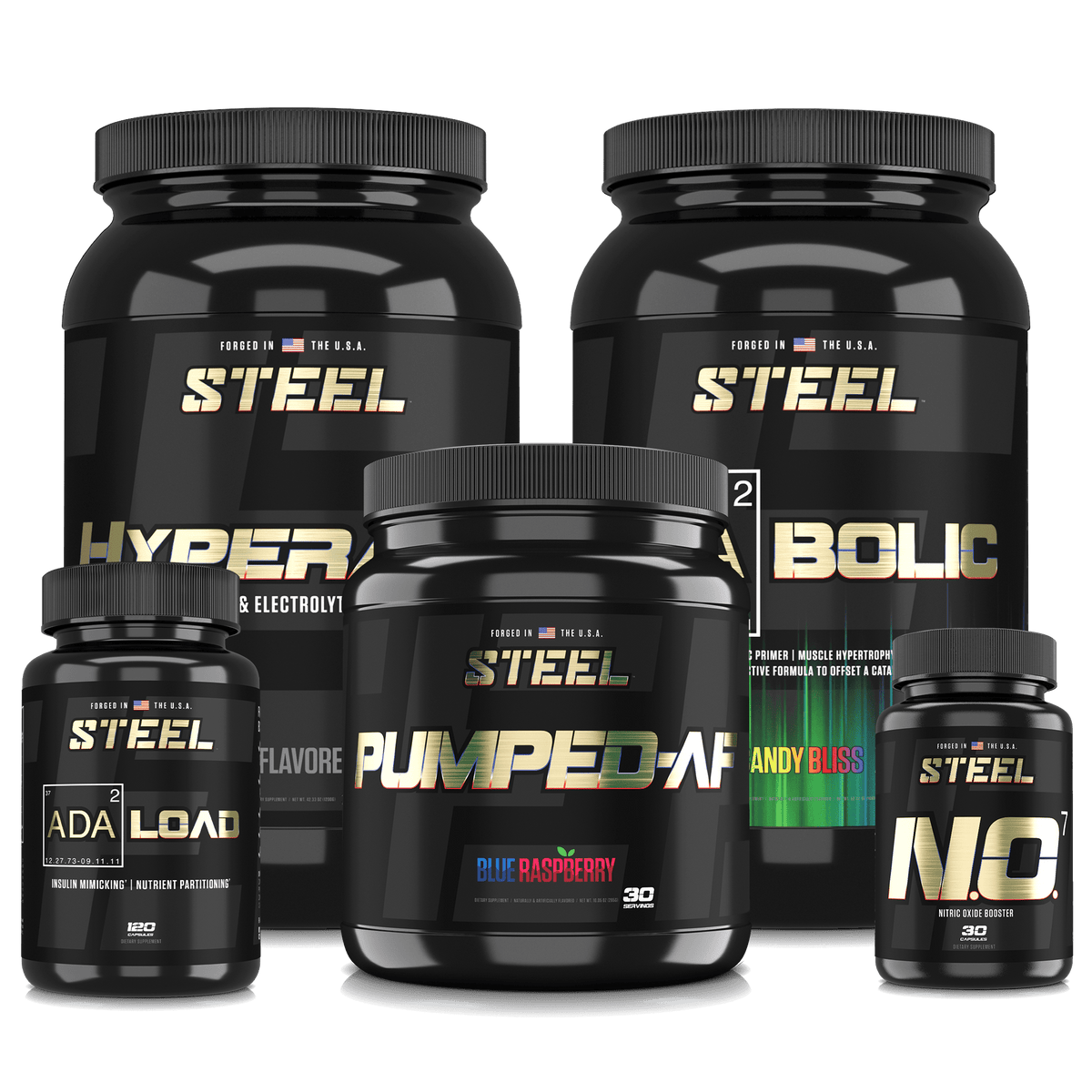 Steel Supplements Stack Unflavored / Candy Bliss / Blue Raspberry...