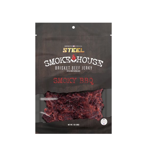Steel Supplements Jerky 7 oz. Smoky BBQ - Brisket Beef Jerky