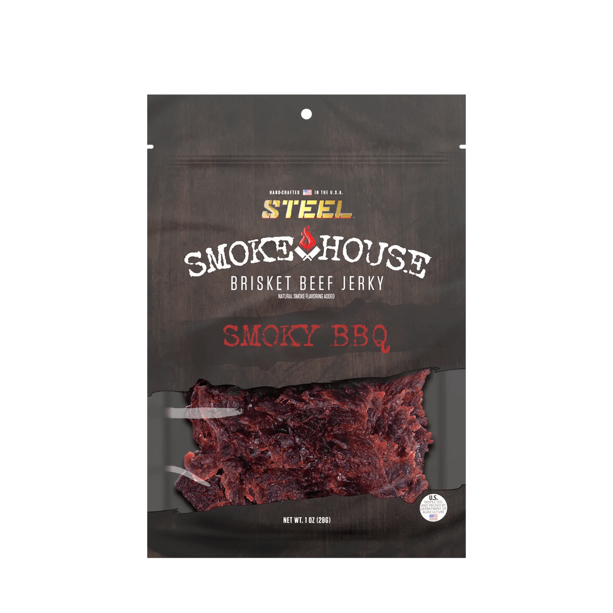 Steel Supplements Jerky 7 oz. Smoky BBQ - Brisket Beef...