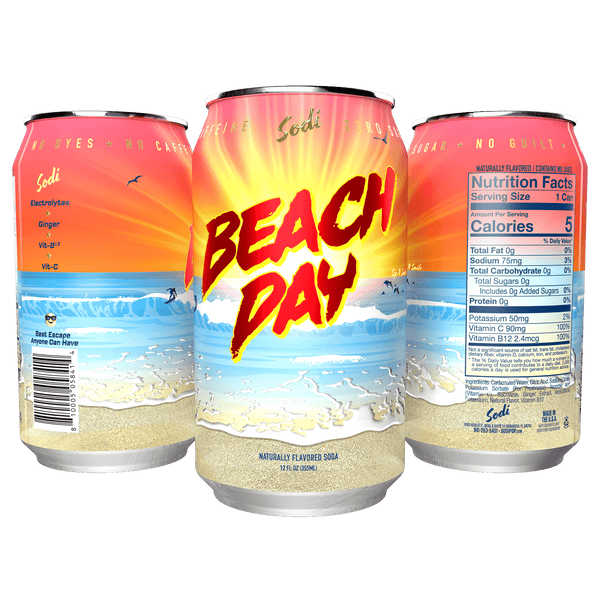 Steel Supplements Supplement Beach Day Case of 12 Cans Sodi Pop - Case of 12 Cans