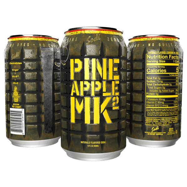 Steel Supplements Supplement Pineapple|MK2 Case of 12 Cans Sodi Pop - Case of 12 Cans